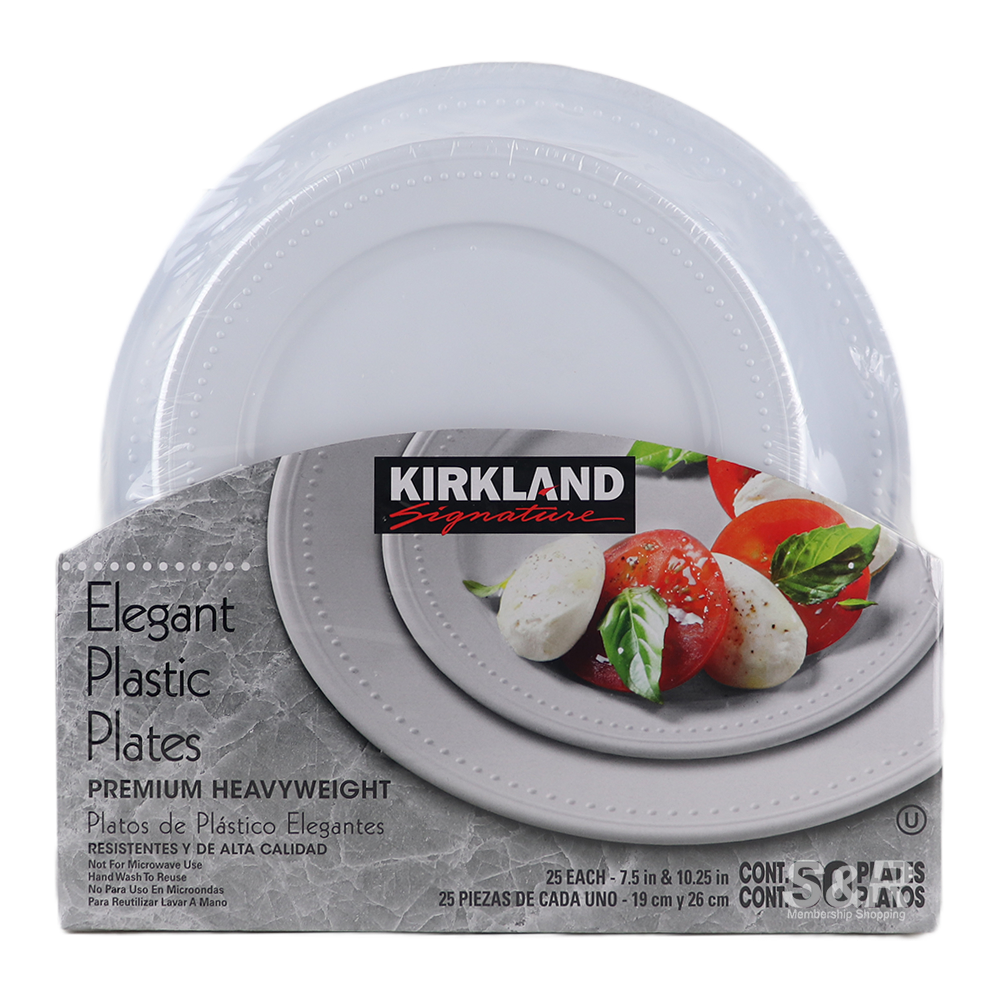 Kirkland Signature Elegant Plastic Plates 50pcs